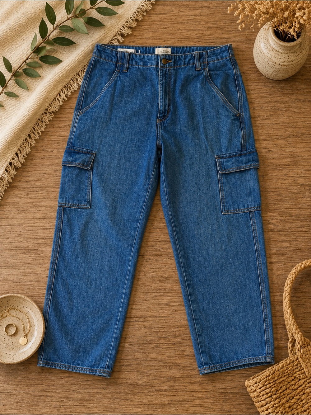Universal Thread Boyfriend Cargo Jeans Size 12R 100% Cotton